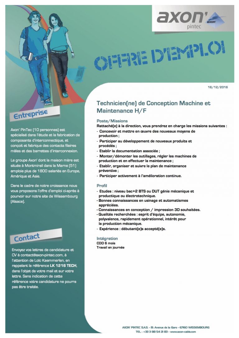 Offre d'emploi monteur de ligne